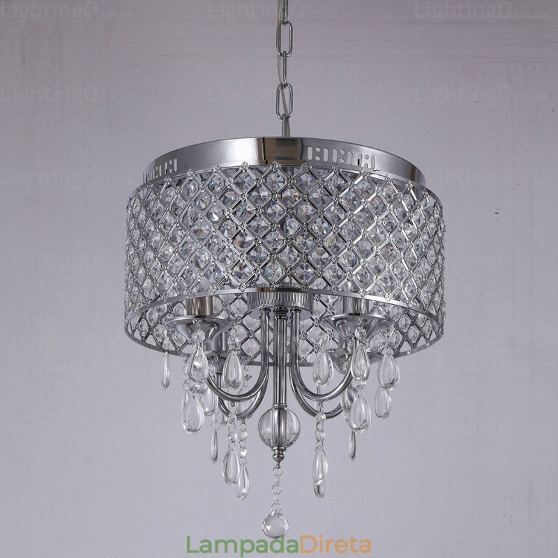 1 luz moderna contemporânea pendente com cúpula de cristal