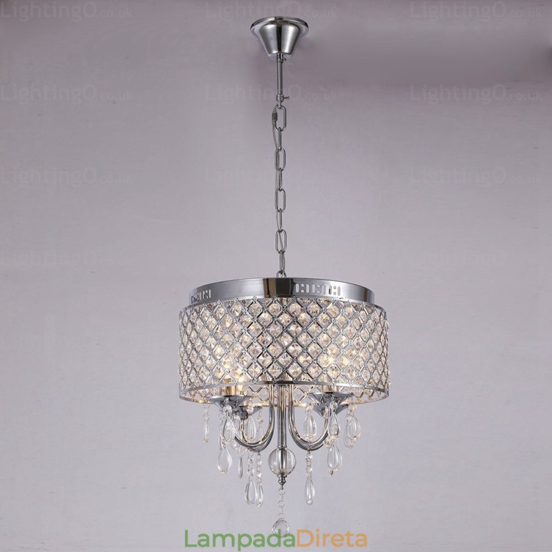 1 luz moderna contemporânea pendente com cúpula de cristal