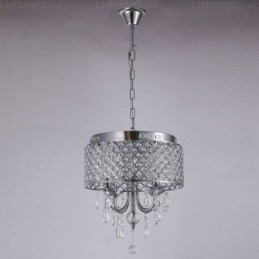 1 luz moderna contemporânea pendente com cúpula de cristal