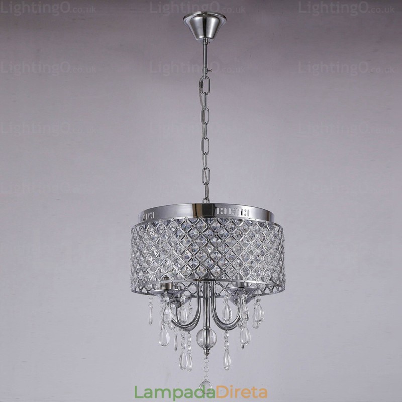 1 luz moderna contemporânea pendente com cúpula de cristal