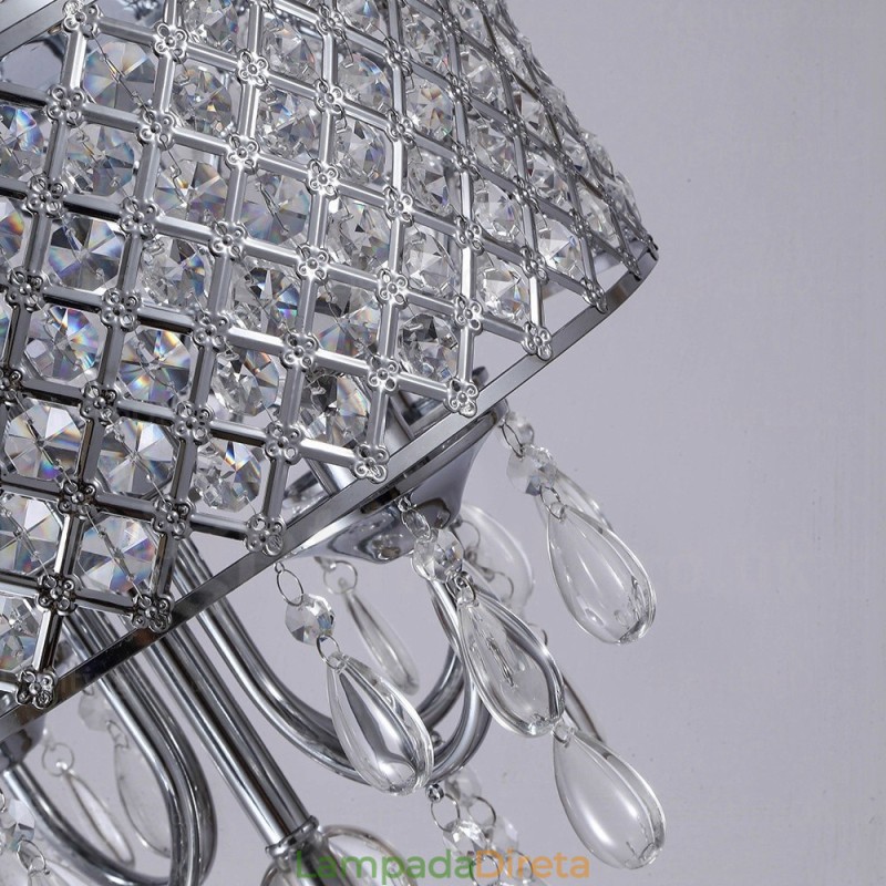 1 luz moderna contemporânea pendente com cúpula de cristal