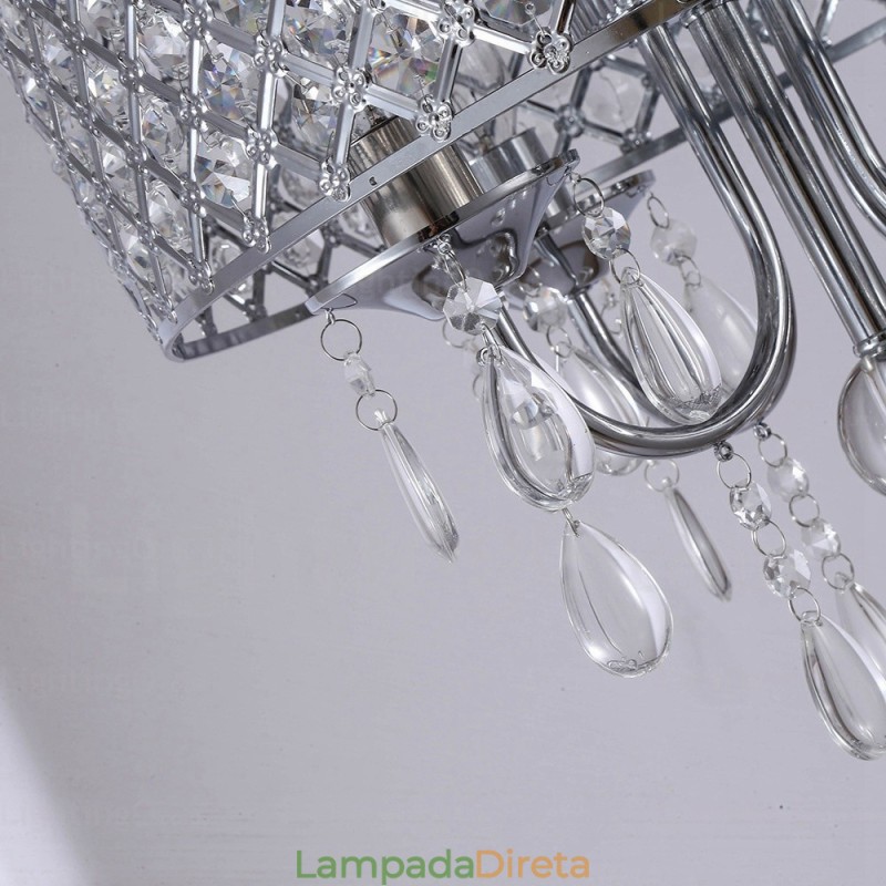 1 luz moderna contemporânea pendente com cúpula de cristal