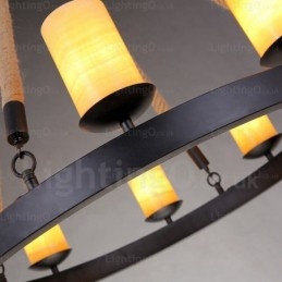 Luminária pendente retrô vintage de 8 luzes com cúpula de mármore