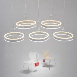 Luminária pendente moderna contemporânea de 2 luzes com cúpula de acrílico