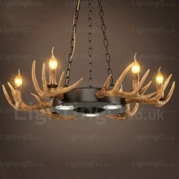 9 Luz Vintage Retro Rústico Chifre Lustre Pendente Luz