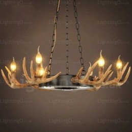 9 Luz Vintage Retro Rústico Chifre Lustre Pendente Luz