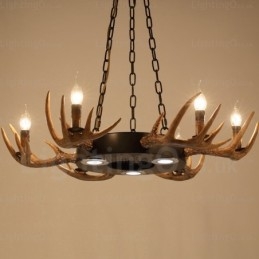 9 Luz Vintage Retro Rústico Chifre Lustre Pendente Luz
