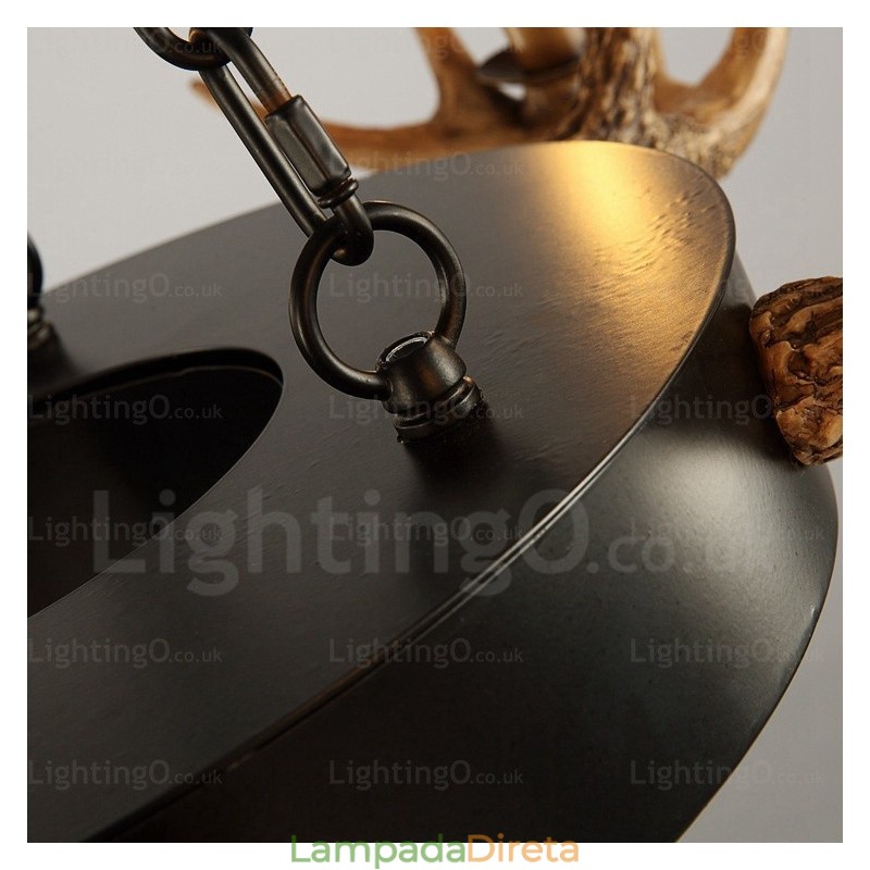 9 Luz Vintage Retro Rústico Chifre Lustre Pendente Luz