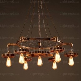 Luminária pendente retrô vintage de 7 luzes