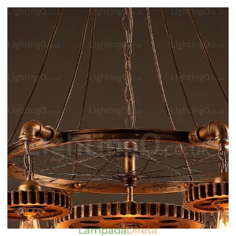 Luminária pendente retrô vintage de 7 luzes