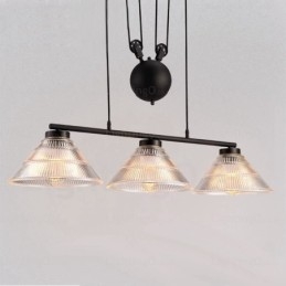 Luminária pendente moderna contemporânea de 2 luzes com cúpula de vidro
