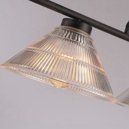 Luminária pendente moderna contemporânea de 2 luzes com cúpula de vidro