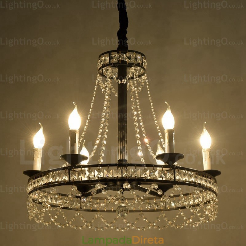 Luminária pendente rústica de 4 luzes