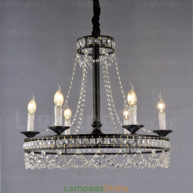 Luminária pendente rústica de 4 luzes
