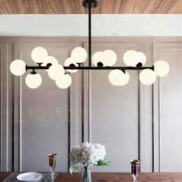 Luminária pendente nórdica de 16 luzes com cúpula de vidro