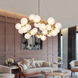 Luminária pendente nórdica de 25 luzes com cúpula de vidro