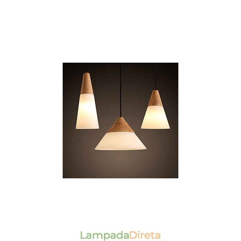 Lustre Mini Estilo Moderno Contemporâneo Metal 3 Luzes Pendentes