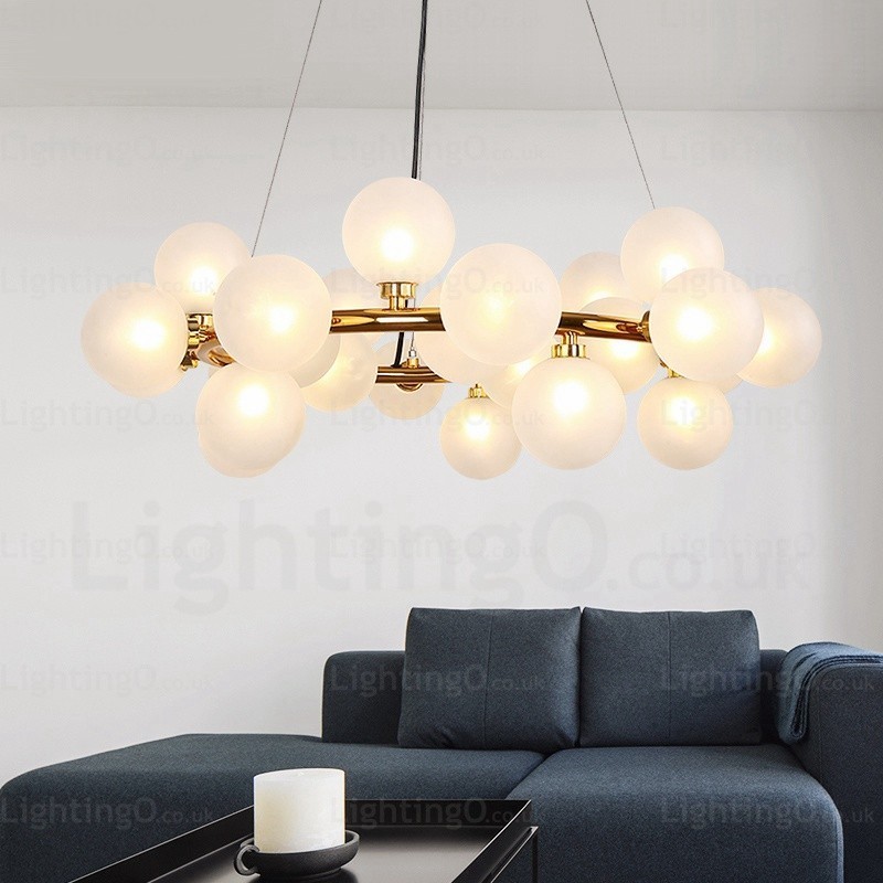 Luminária pendente nórdica de 25 luzes com cúpula de vidro