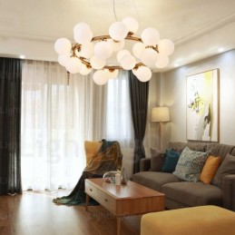 Luminária pendente nórdica de 25 luzes com cúpula de vidro
