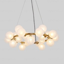 Luminária pendente nórdica de 25 luzes com cúpula de vidro