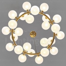 Luminária pendente nórdica de 25 luzes com cúpula de vidro