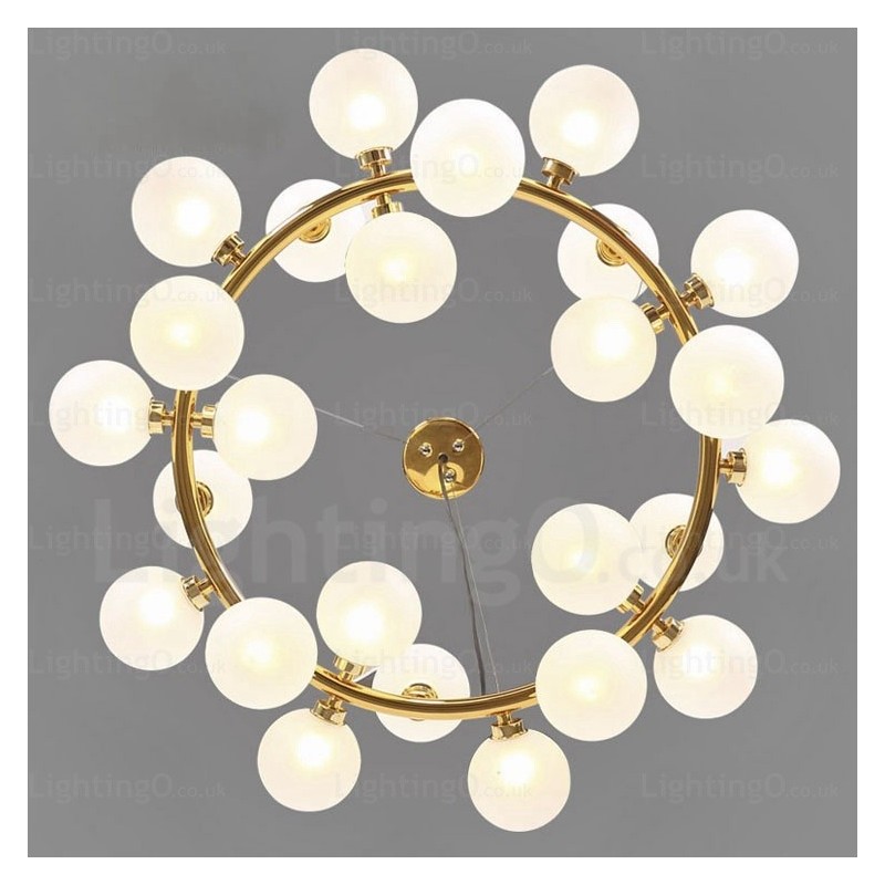 Luminária pendente nórdica de 25 luzes com cúpula de vidro