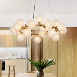 Luminária pendente nórdica de 25 luzes com cúpula de vidro