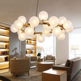 Luminária pendente nórdica de 25 luzes com cúpula de vidro