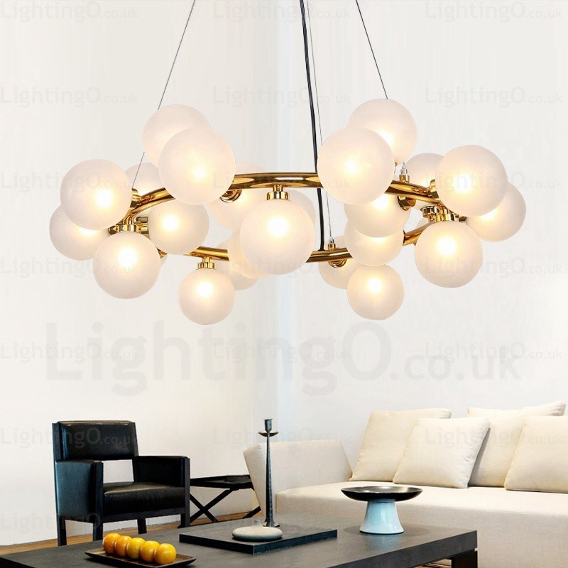 Luminária pendente nórdica de 25 luzes com cúpula de vidro