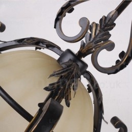 1 luz pendente rústica country com cúpula de vidro