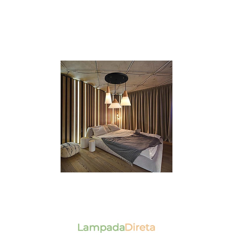 Lustre Mini Estilo Moderno Contemporâneo Metal 3 Luzes Pendentes