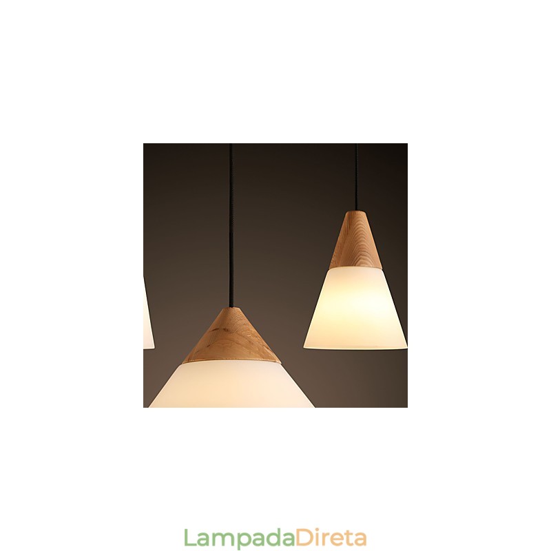 Lustre Mini Estilo Moderno Contemporâneo Metal 3 Luzes Pendentes