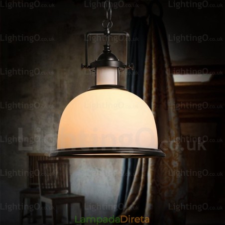 1 luz pendente rústica country com cúpula de vidro 1 luz pendente rústica country com cúpula de vidro