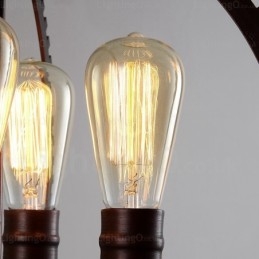 Luminária pendente retrô vintage de 4 luzes