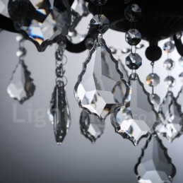 6 Diâmetro de luz 60CM Pintura de cristal vintage Lustre de metal Cor de ferro enferrujado Luz pendente