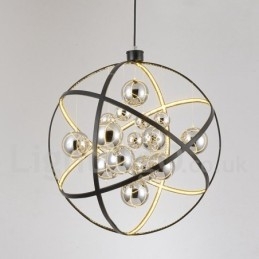 Diâmetro 50CM 80CM Lustre Globo Vintage Cor Enferrujada Luz Pendente