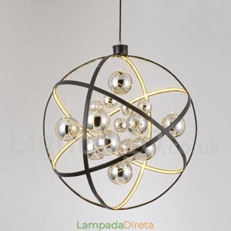 Diâmetro 50CM 80CM Lustre Globo Vintage Cor Enferrujada Luz Pendente Diâmetro 50CM 80CM Lustre Globo Vintage Cor Enferrujada Luz Pendente