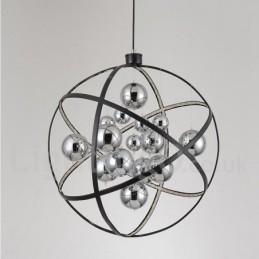 Diâmetro 50CM 80CM Lustre Globo Vintage Cor Enferrujada Luz Pendente
