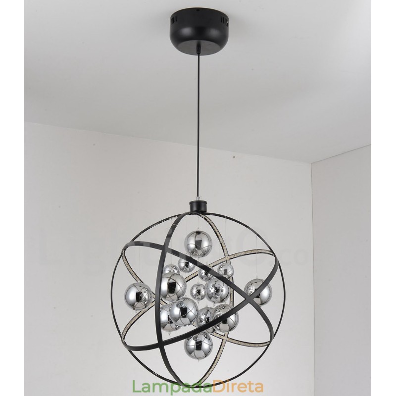 Diâmetro 50CM 80CM Lustre Globo Vintage Cor Enferrujada Luz Pendente