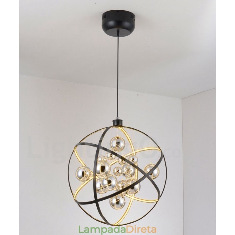 Diâmetro 50CM 80CM Lustre Globo Vintage Cor Enferrujada Luz Pendente