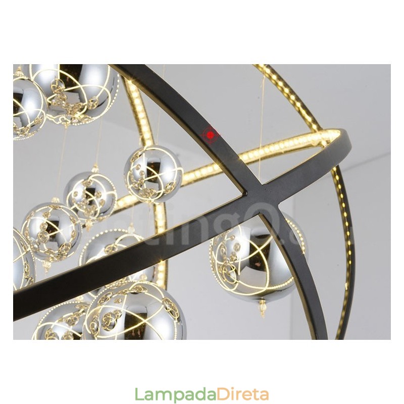 Diâmetro 50CM 80CM Lustre Globo Vintage Cor Enferrujada Luz Pendente
