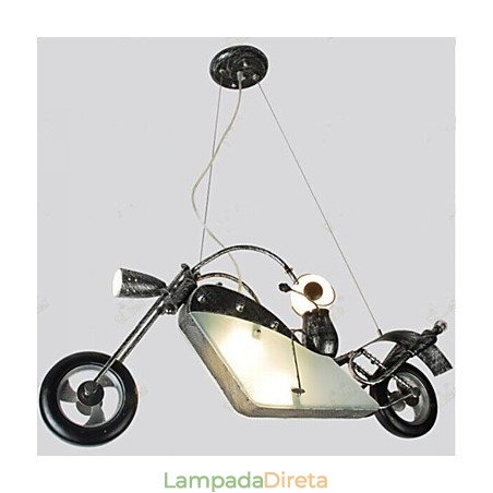 Lustre de ferro para motocicleta infantil nostálgico, lâmpadas de iluminação Lustre de ferro para motocicleta infantil nostálgico, lâmpadas de iluminação