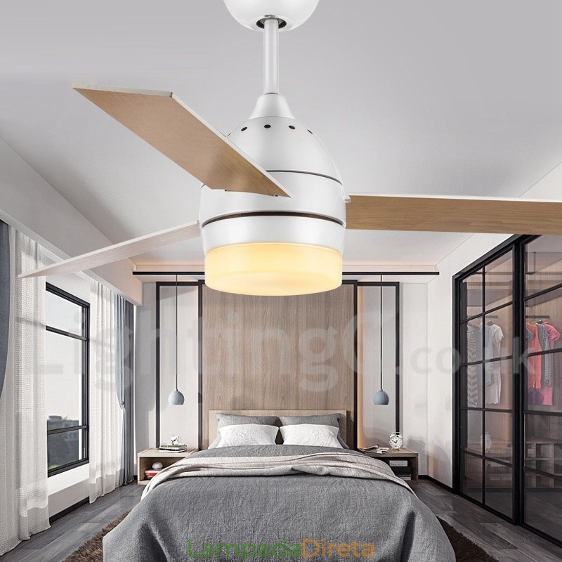 Ventilador de teto moderno contemporâneo nórdico vintage de 42" e 48"
