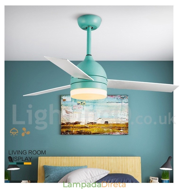 Ventilador de teto moderno contemporâneo nórdico vintage de 42" e 48"