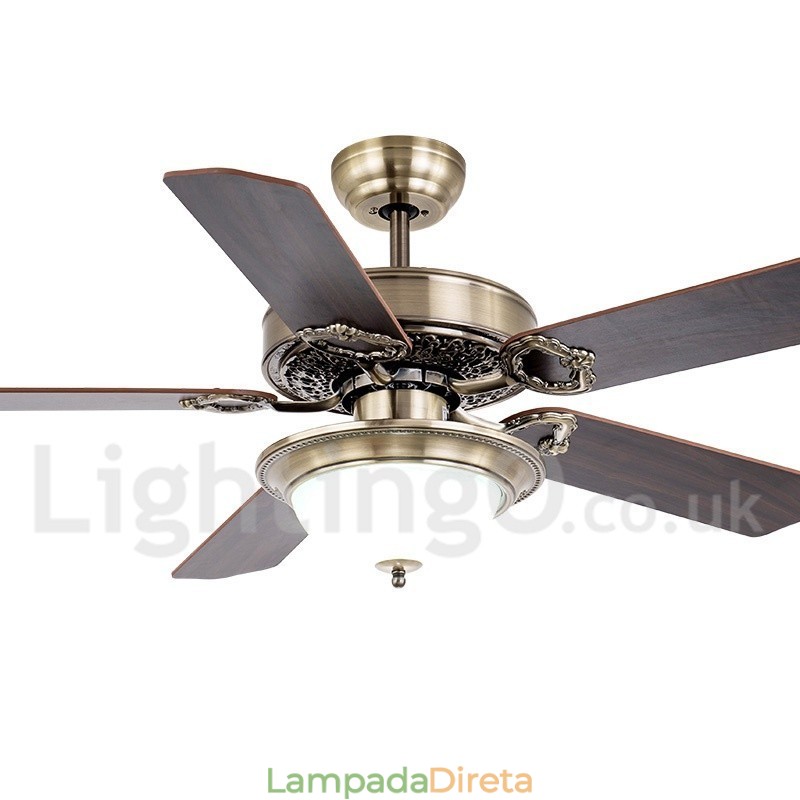 Ventilador de teto vintage country retrô rústico de 42" 48" 52"