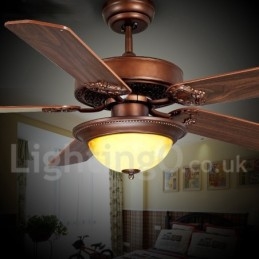 Ventilador de teto vintage country retrô rústico lodge de 48" e 52"