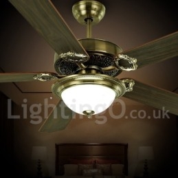 Ventilador de teto vintage country retrô rústico lodge de 48" e 52"