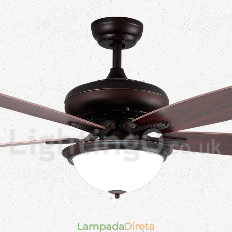 Ventilador de teto vintage Country Retro Rustic Lodge de 52"