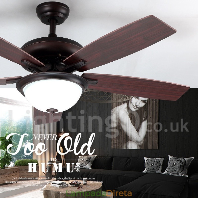 Ventilador de teto vintage Country Retro Rustic Lodge de 52"