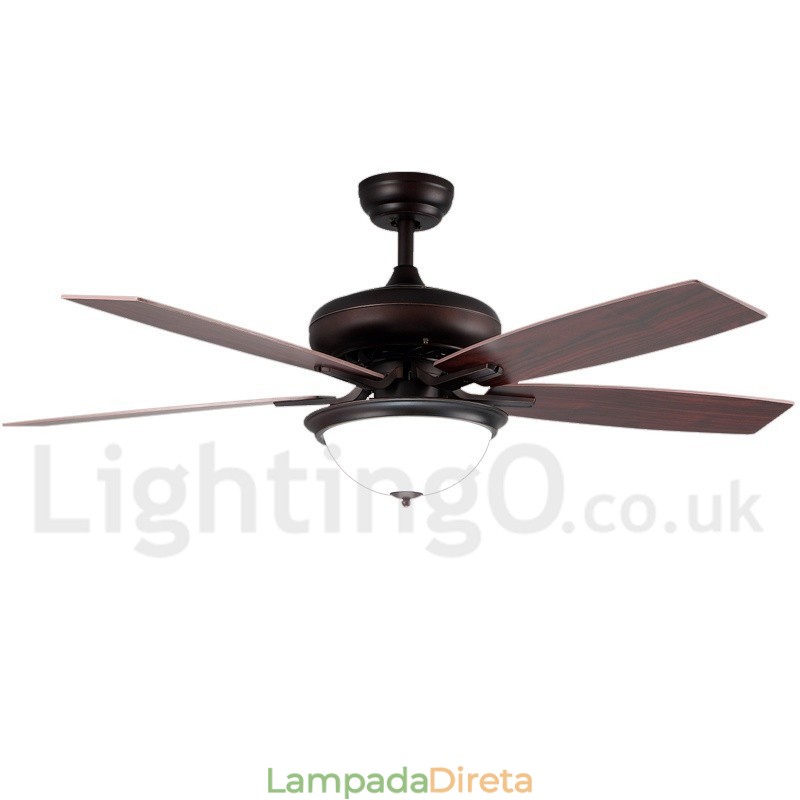 Ventilador de teto vintage Country Retro Rustic Lodge de 52"